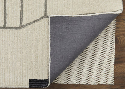 9 x 12 Gray & Ivory Wool Hand Tufted Rug