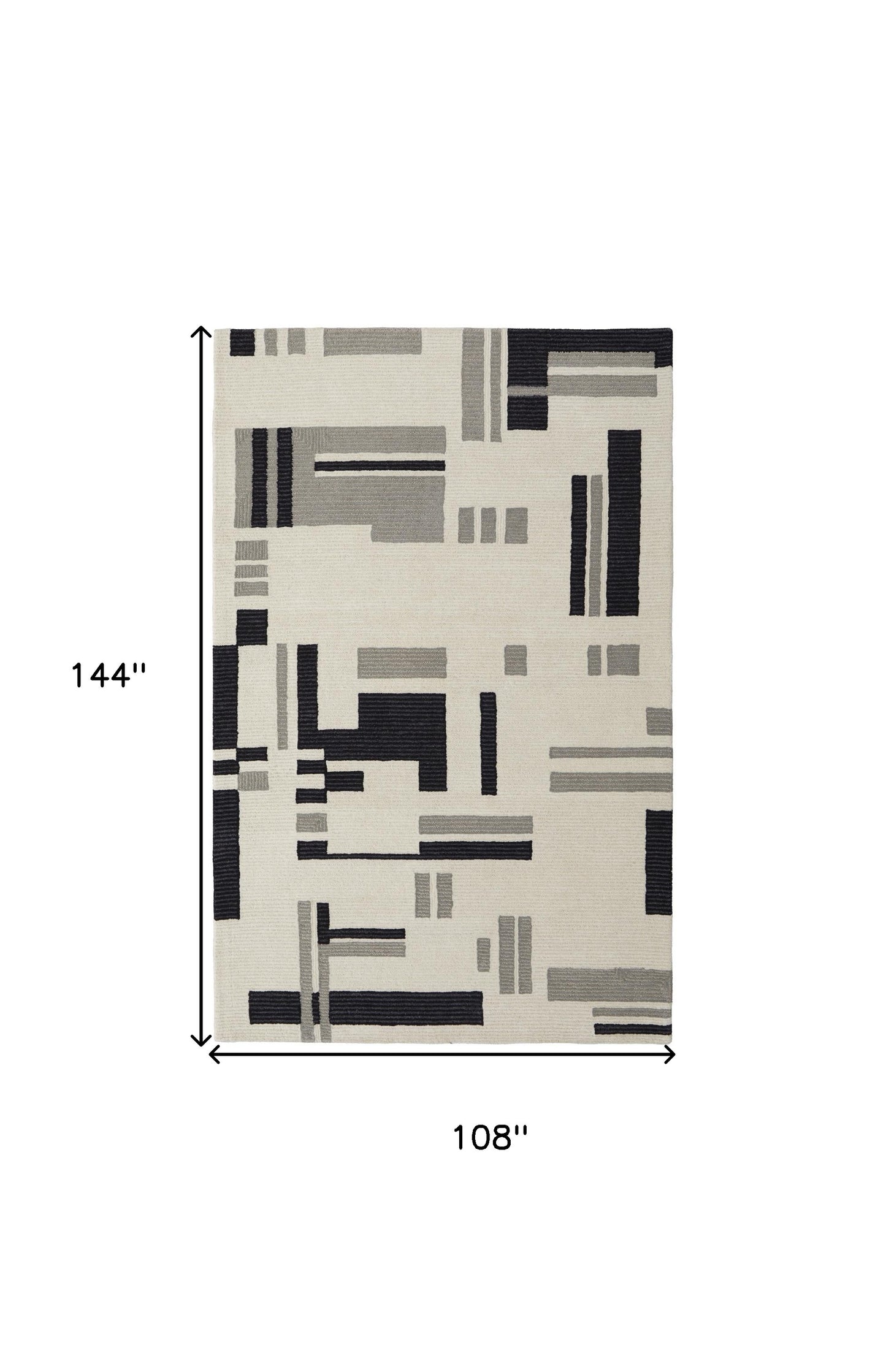 9 x 12 Ivory Wool Hand Tufted Rug