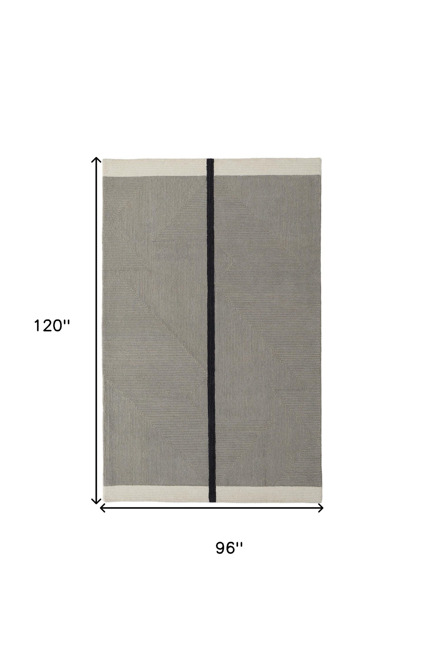 8 x 10 Black & Gray Wool Geometric Hand Tufted Rug