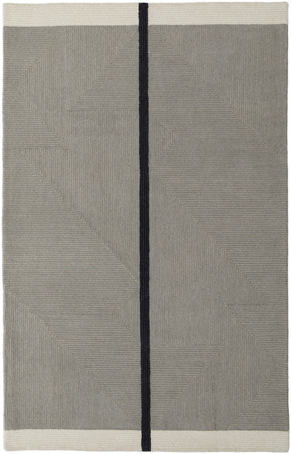 9 x 12 Black & Gray Wool Geometric Hand Tufted Rug