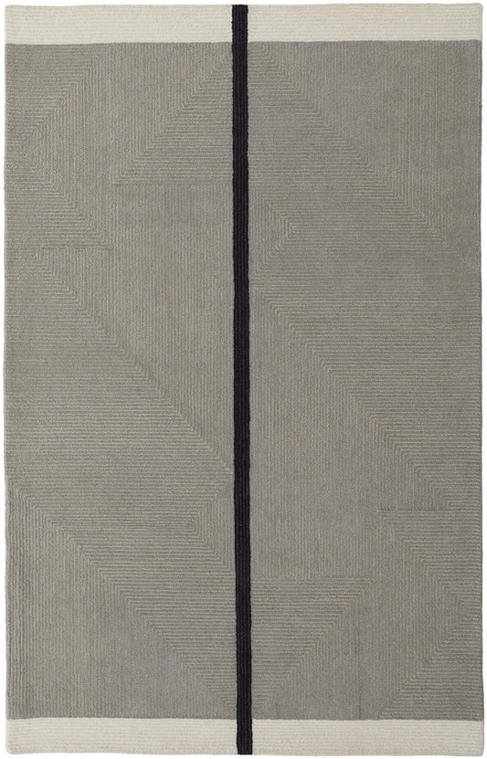 9 x 12 Black & Gray Wool Geometric Hand Tufted Rug