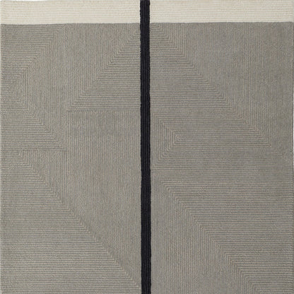 9 x 12 Black & Gray Wool Geometric Hand Tufted Rug
