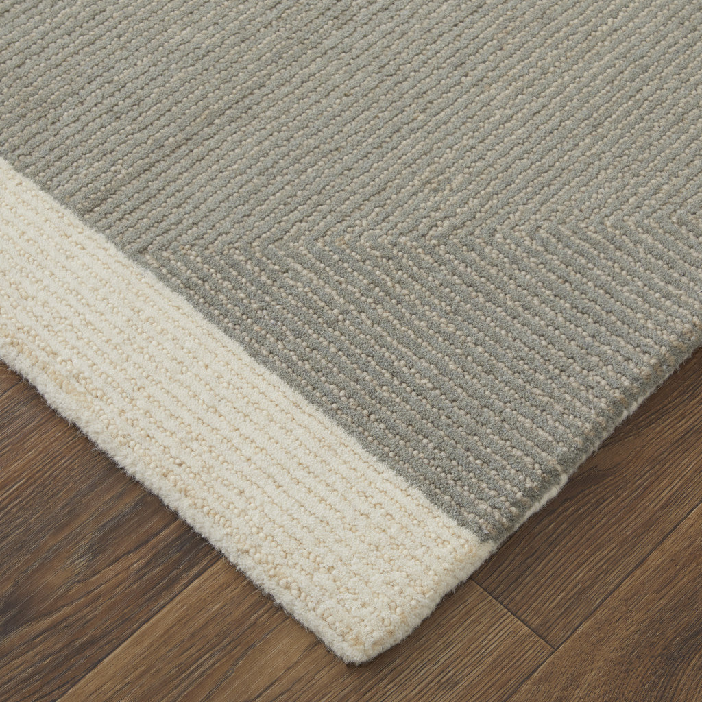 9 x 12 Black & Gray Wool Geometric Hand Tufted Rug