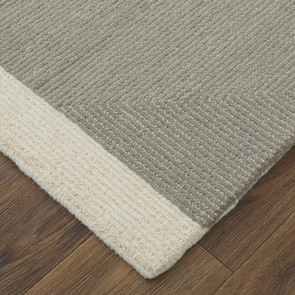 9 x 12 Black & Gray Wool Geometric Hand Tufted Rug