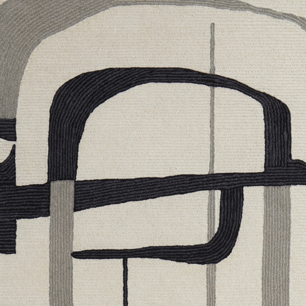 8 x 10 Gray & Ivory Wool Hand Tufted Rug
