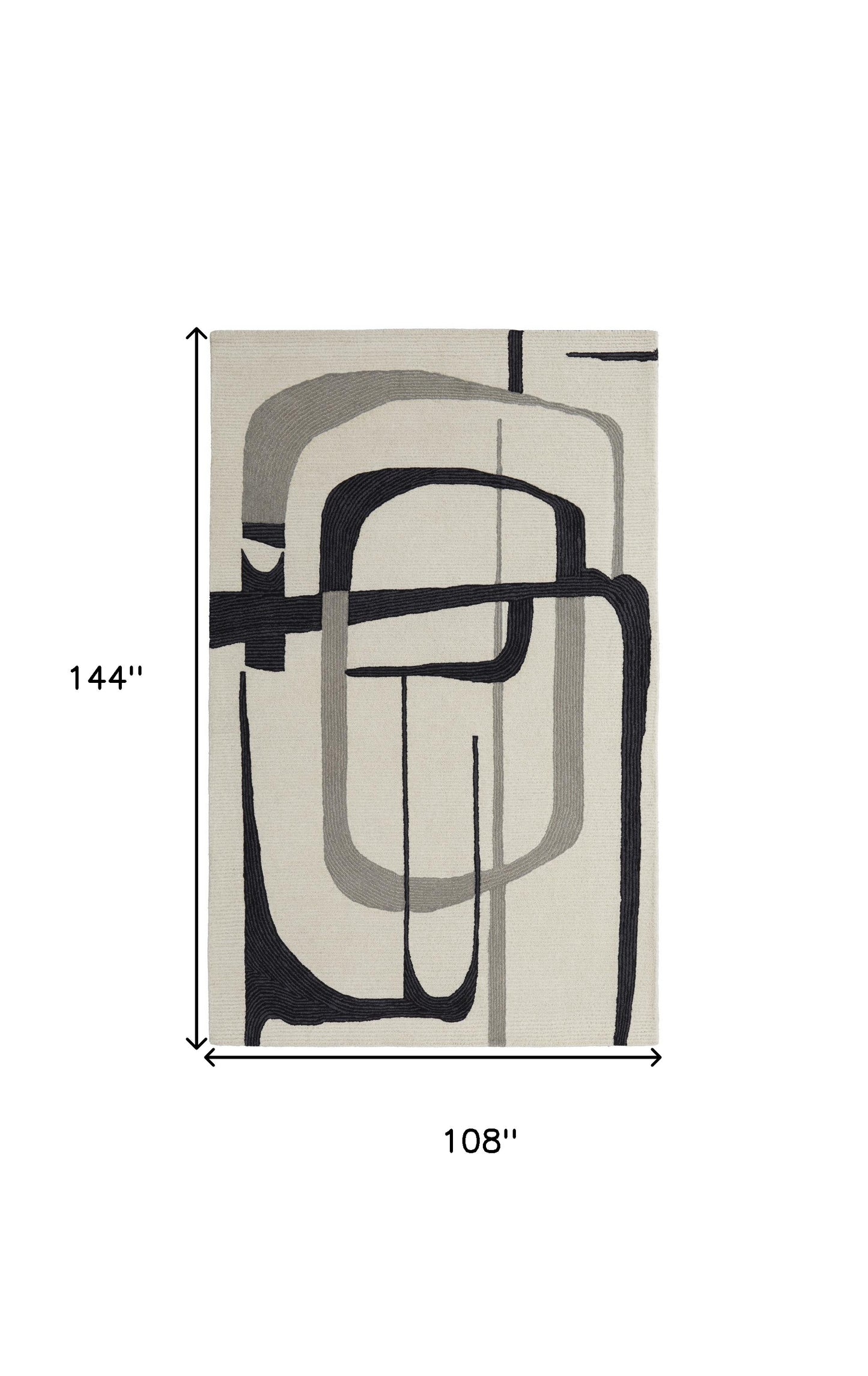 9 x 12 Gray & Ivory Wool Hand Tufted Rug