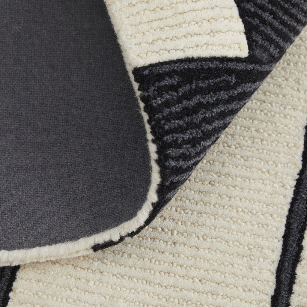 9 x 12 Gray & Ivory Wool Hand Tufted Rug