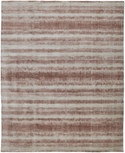9 x 12 Tan Ivory & Pink Hand Woven Rug