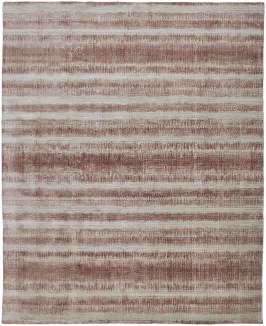 9 x 12 Tan Ivory & Pink Hand Woven Rug