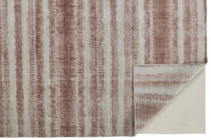 9 x 12 Tan Ivory & Pink Hand Woven Rug