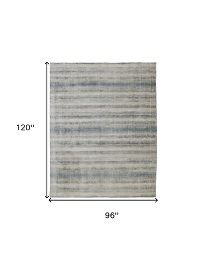 8 x 10 Gray Blue & Green Hand Woven Rug