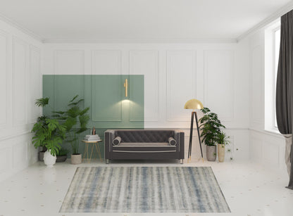 8 x 10 Gray Blue & Green Hand Woven Rug