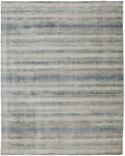 9 x 12 Gray Blue & Green Hand Woven Rug