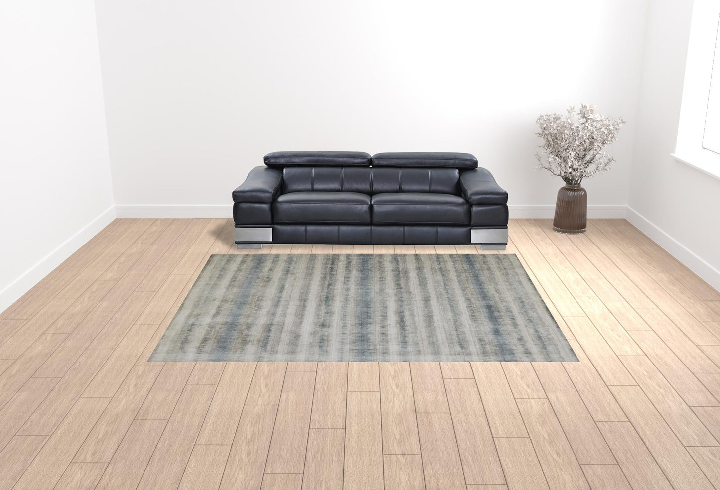 9 x 12 Gray Blue & Green Hand Woven Rug