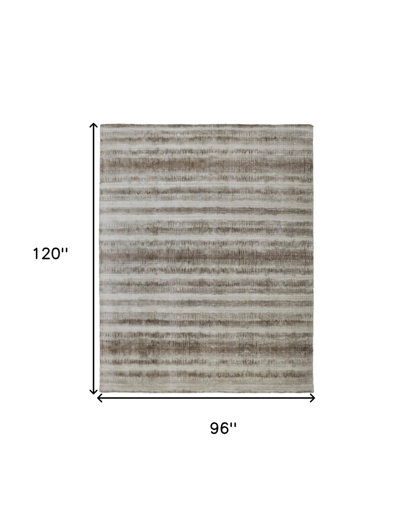 8 x 10 Tan Ivory & Brown Hand Woven Rug