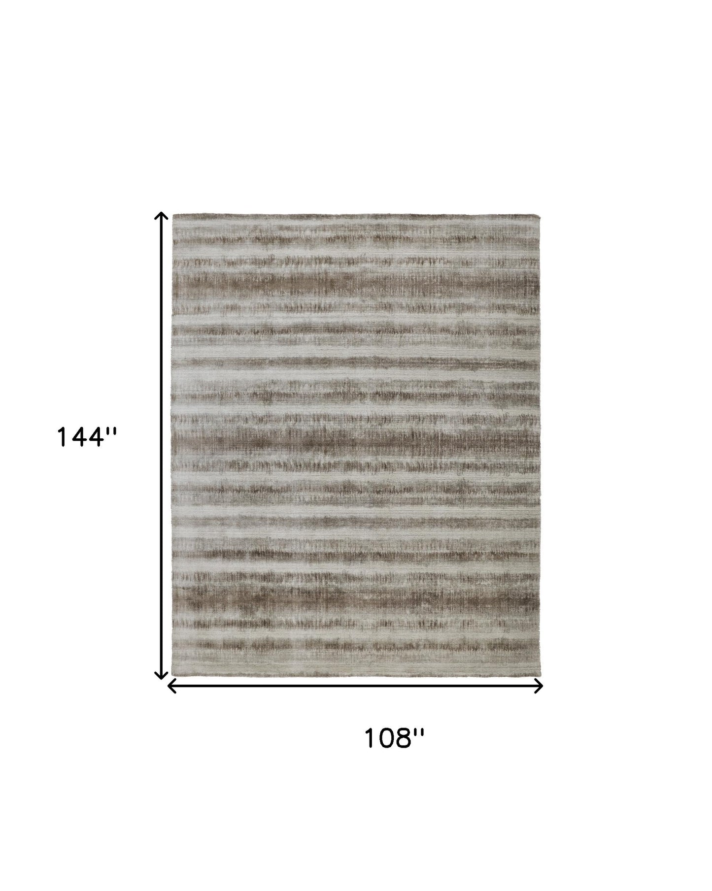 9 x 12 Tan Ivory & Brown Hand Woven Rug