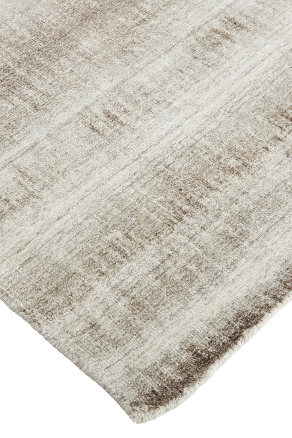 9 x 12 Tan Ivory & Brown Hand Woven Rug