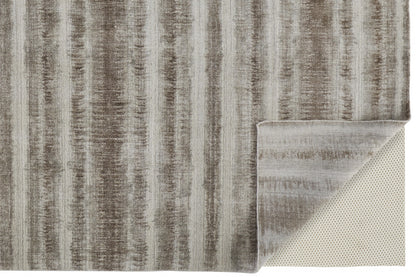 9 x 12 Tan Ivory & Brown Hand Woven Rug
