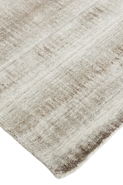 12 x 15 Tan Ivory & Brown Hand Woven Rug
