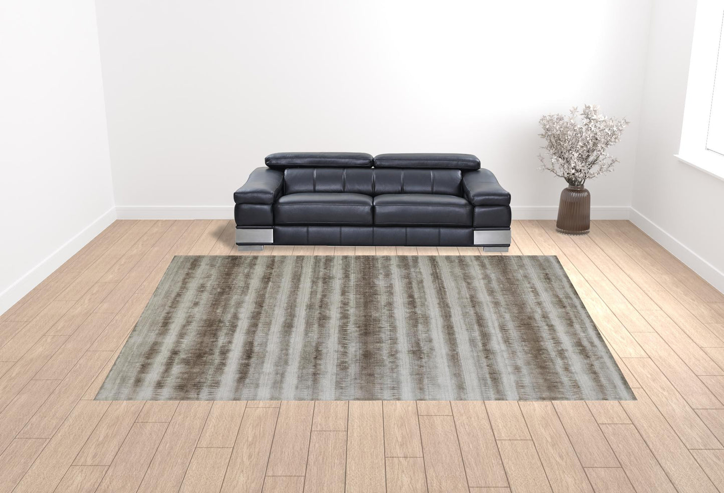 12 x 15 Tan Ivory & Brown Hand Woven Rug