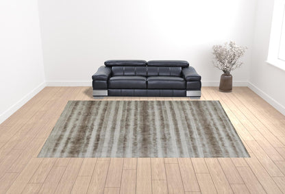 12 x 15 Tan Ivory & Brown Hand Woven Rug