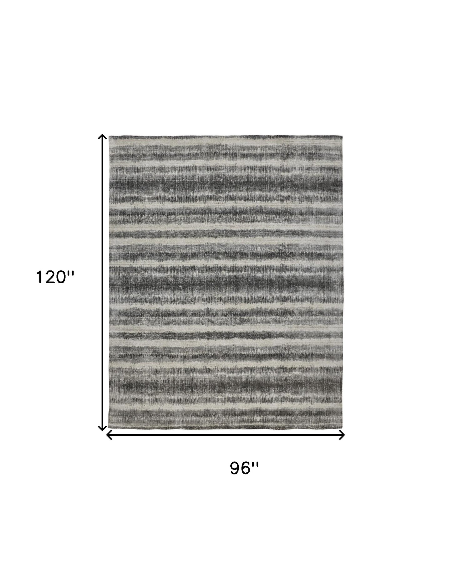 8 x 10 Gray Ivory & Black Hand Woven Rug