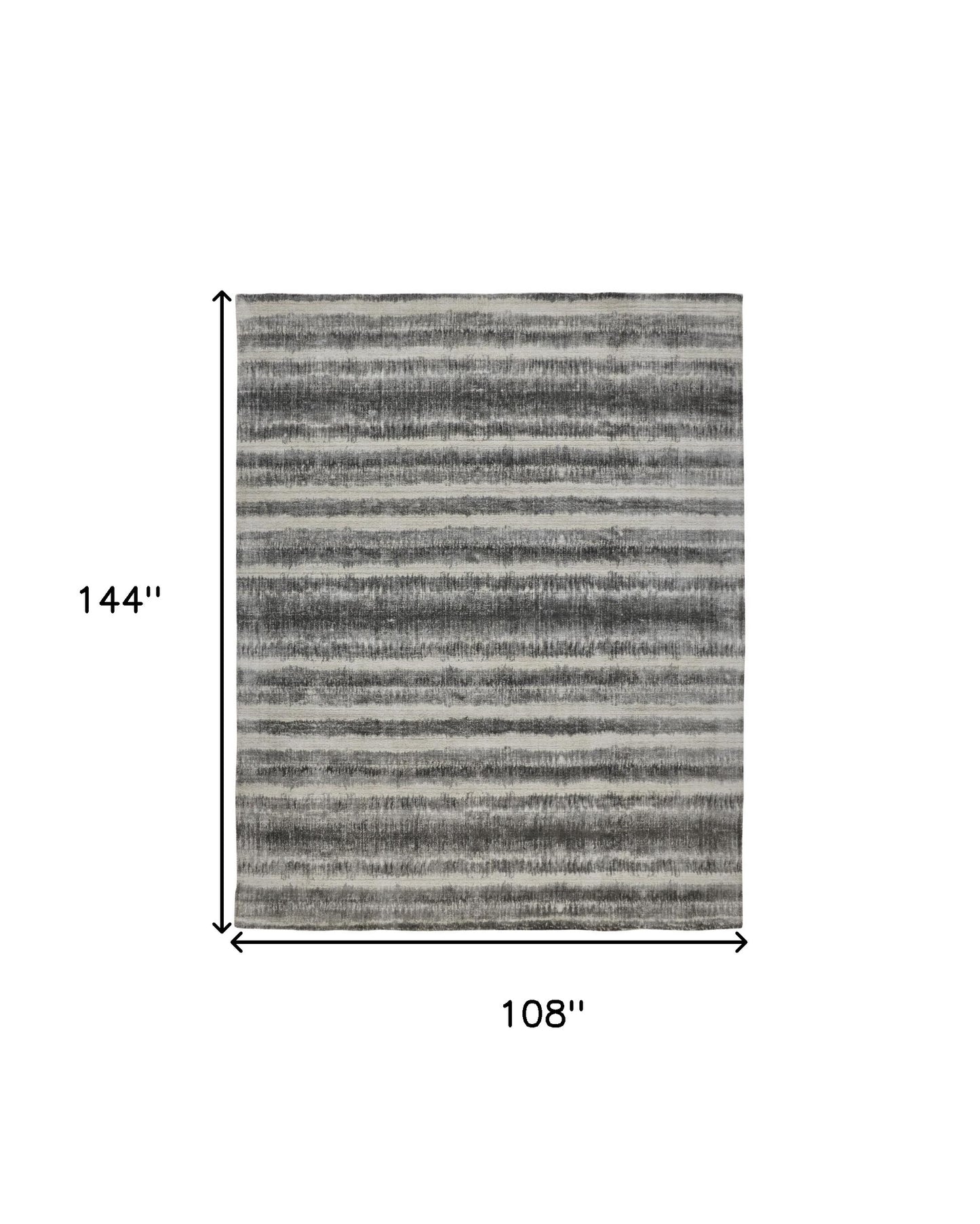 9 x 12 Gray Ivory & Black Hand Woven Rug