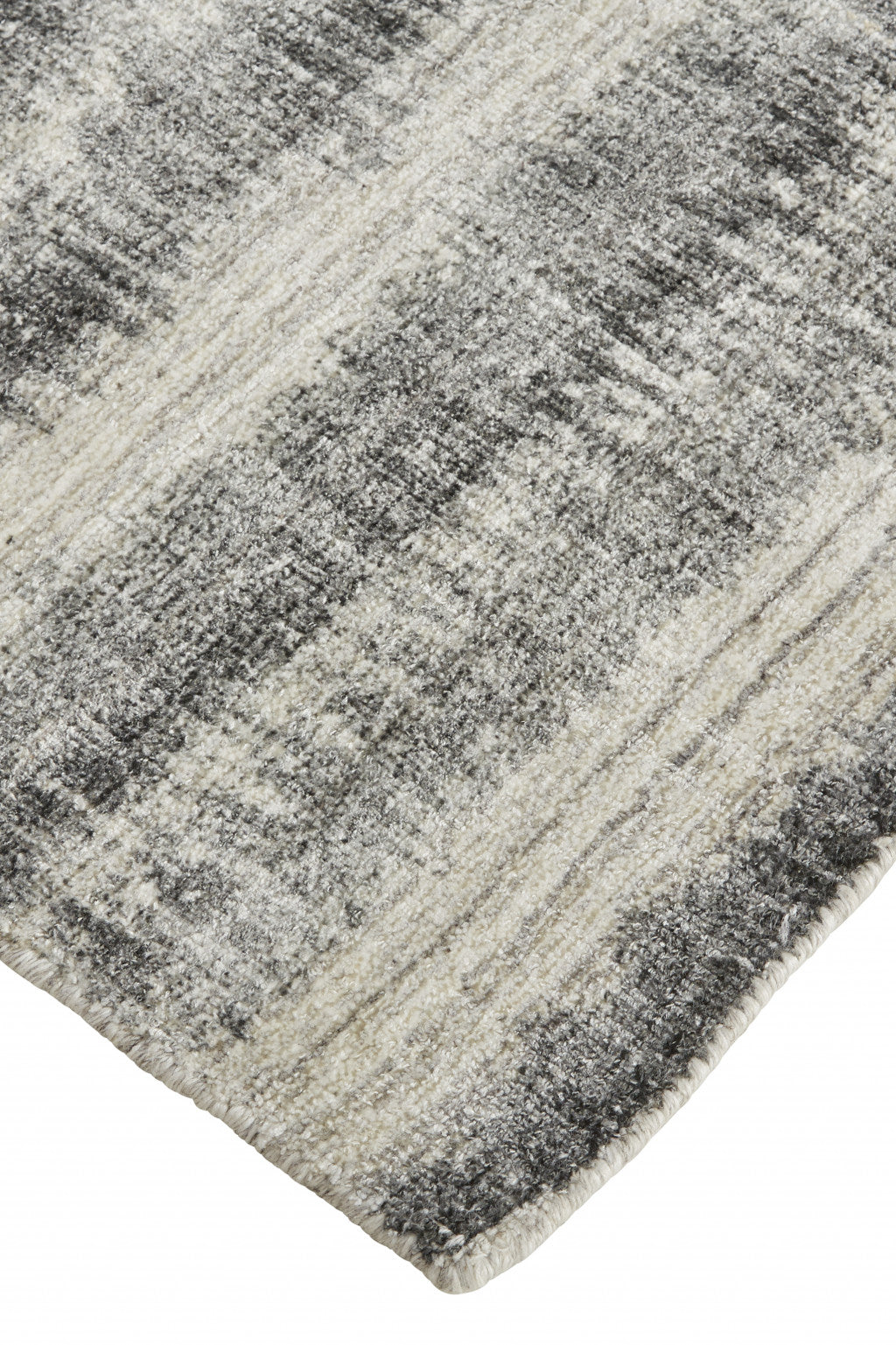 9 x 12 Gray Ivory & Black Hand Woven Rug