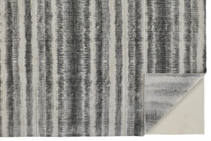 9 x 12 Gray Ivory & Black Hand Woven Rug