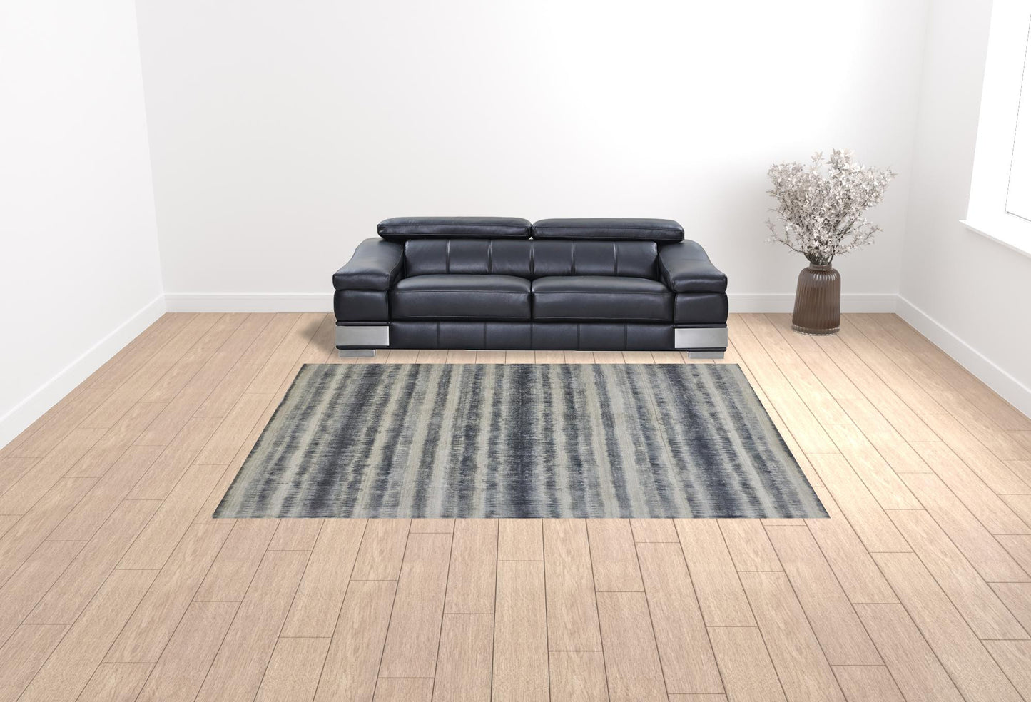 9 x 12 Ivory & Blue Hand Woven Rug