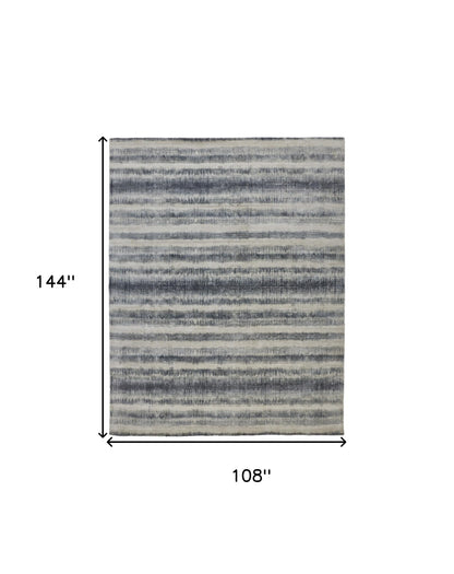 9 x 12 Ivory & Blue Hand Woven Rug