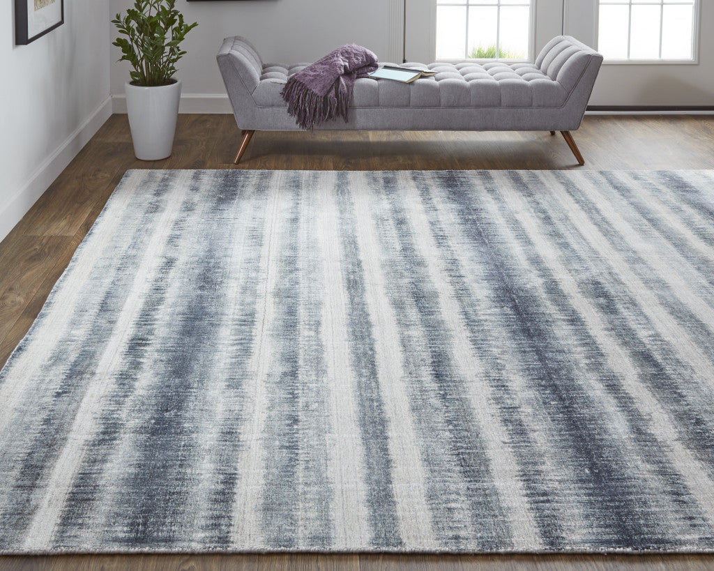 9 x 12 Ivory & Blue Hand Woven Rug