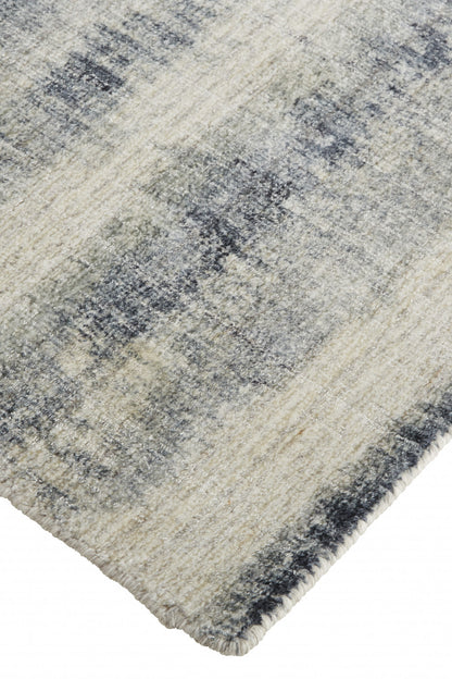 9 x 12 Ivory & Blue Hand Woven Rug