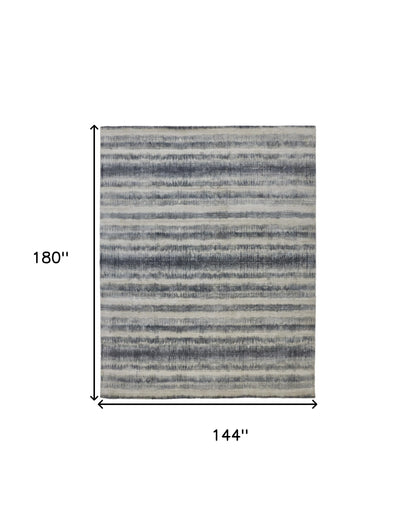 12 x 15 Ivory & Blue Hand Woven Rug