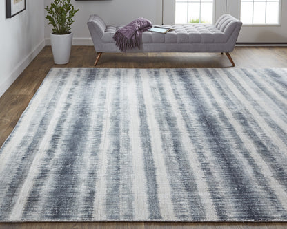 12 x 15 Ivory & Blue Hand Woven Rug
