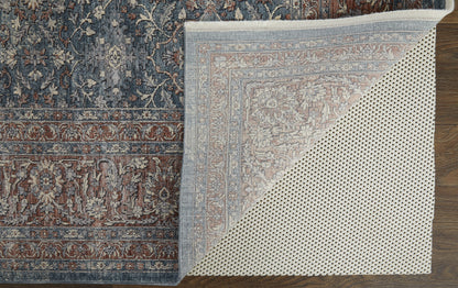 10 x 13 Blue & Red Floral Power Loom Stain Resistant Rug