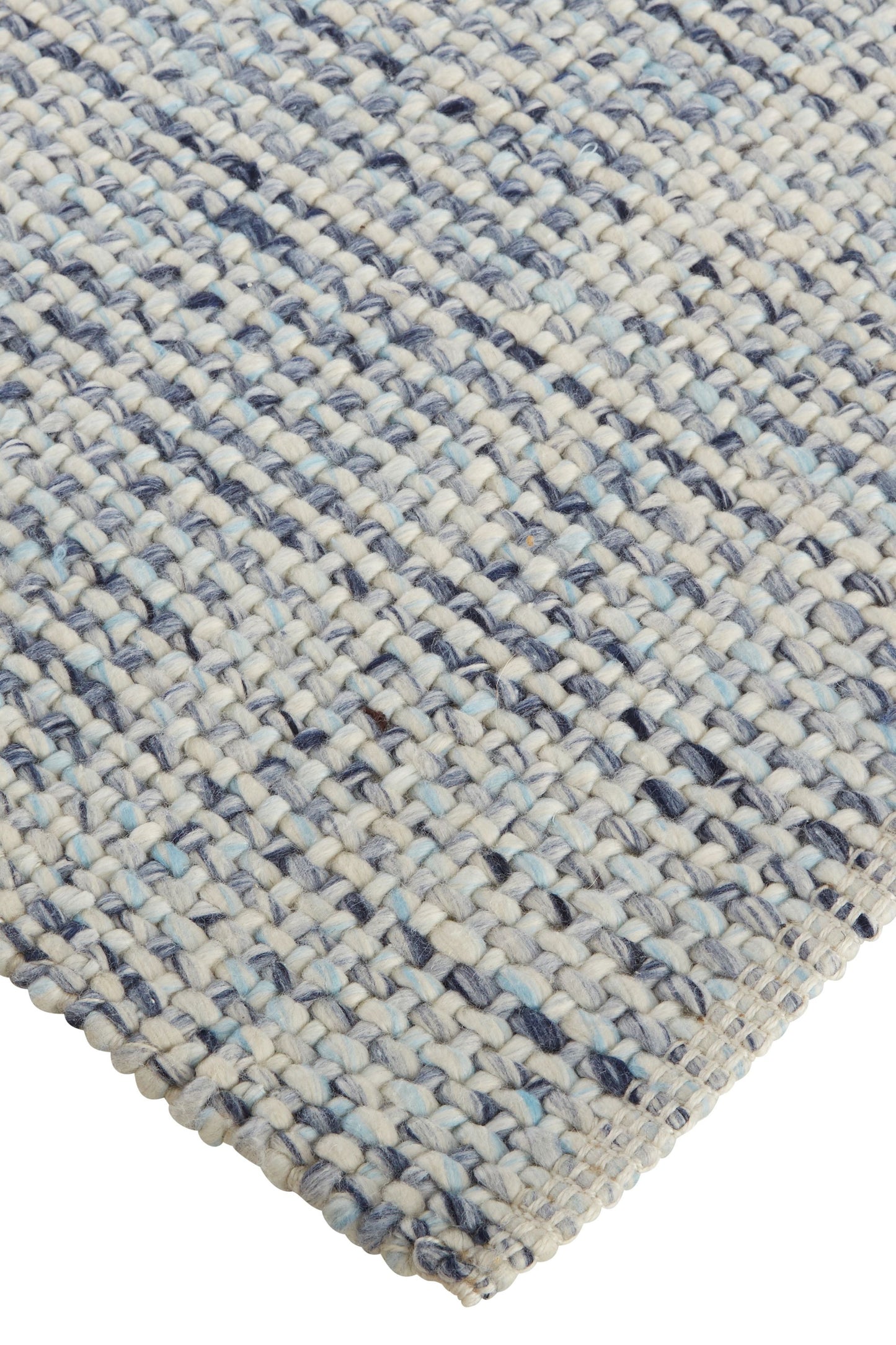 8 x 10 Gray Ivory & Blue Hand Woven Rug