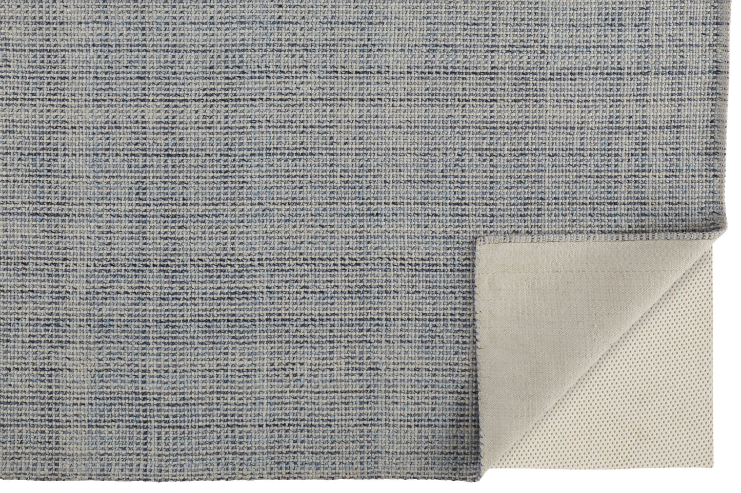 8 x 10 Gray Ivory & Blue Hand Woven Rug