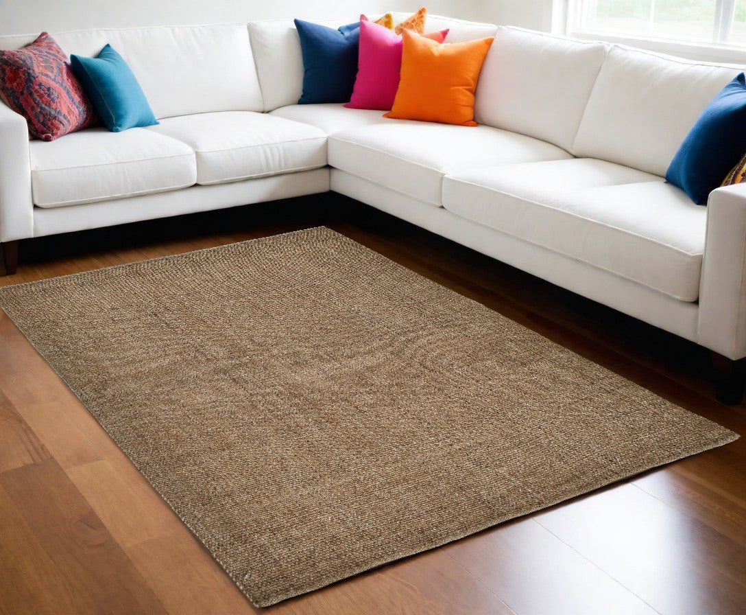 9 x 12 Brown Hand Woven Rug
