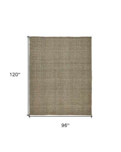 8 x 10 Green & Tan Hand Woven Rug