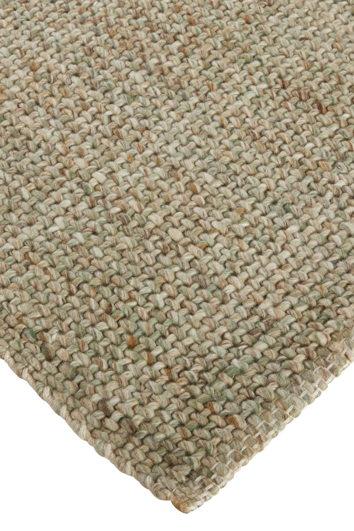 8 x 10 Green & Tan Hand Woven Rug