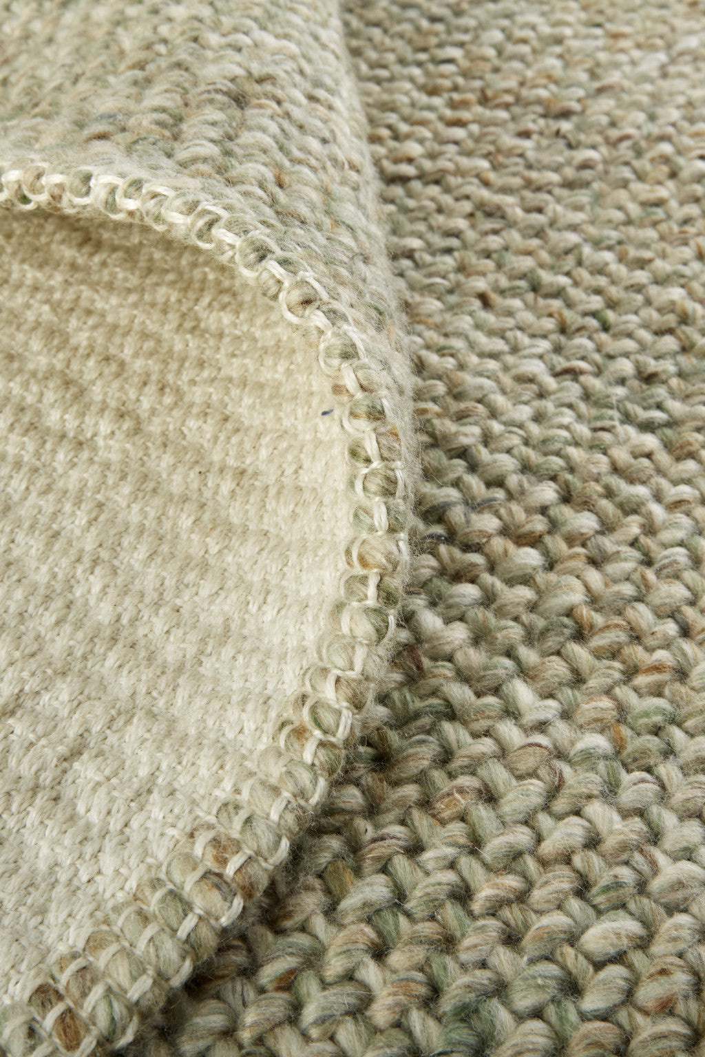 8 x 10 Green & Tan Hand Woven Rug