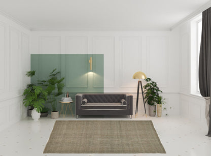 8 x 10 Green & Tan Hand Woven Rug