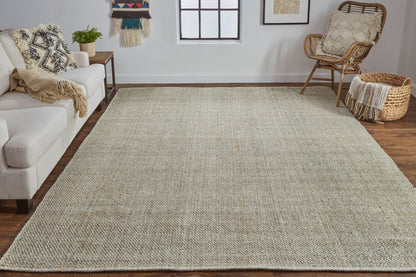 12 x 15 Green & Tan Hand Woven Rug