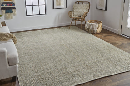 12 x 15 Green & Tan Hand Woven Rug