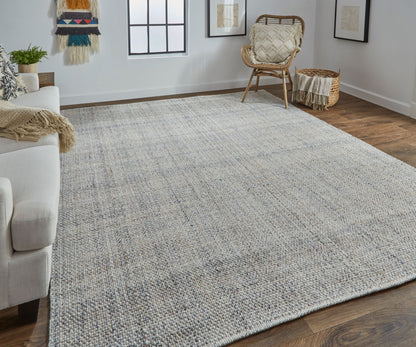 8 x 10 Ivory Tan & Gray Hand Woven Rug