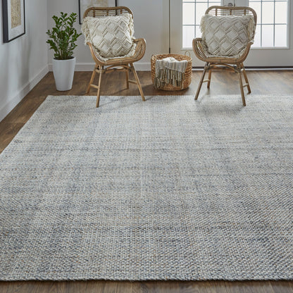 9 x 12 Beige & Gray Hand Woven Rug