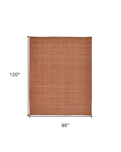 8 x 10 Orange Hand Woven Rug