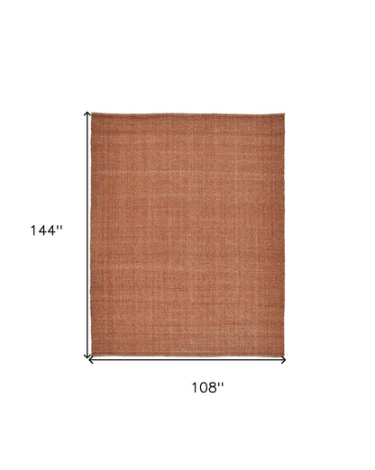 9 x 12 Orange Hand Woven Rug