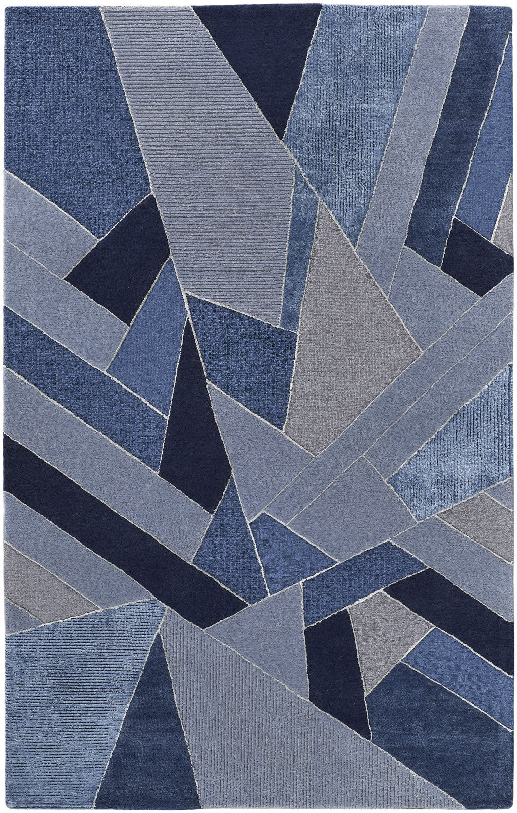 12 x 15 Blue & Silver Mosaic Hand Tufted Rug